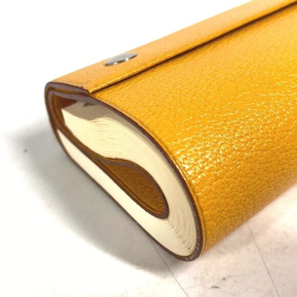 HERMES Roll Note Caillou Notepad stationery notebook Leather yellow - Picture 6 of 11